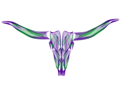 Crâne de vache en Wireframe