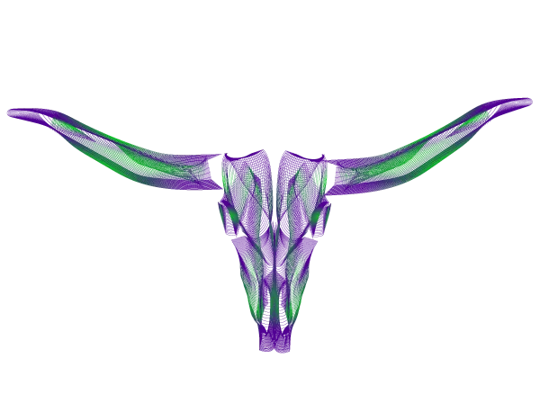 Crâne de vache en Wireframe