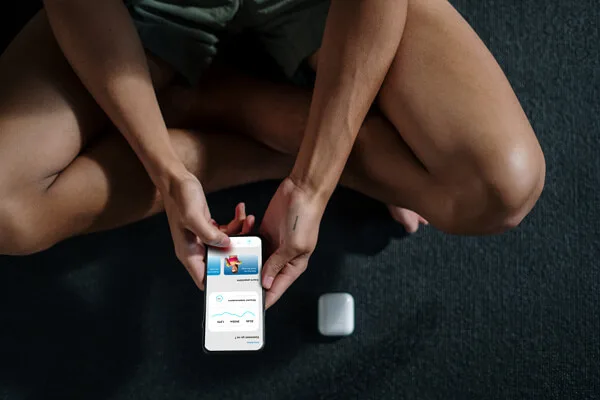 mockup d'une application de fitness